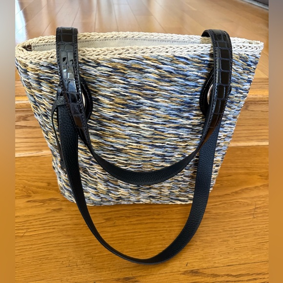 Brighton Raffia & Leather Woven Tote — New Without Tags - Picture 2 of 11